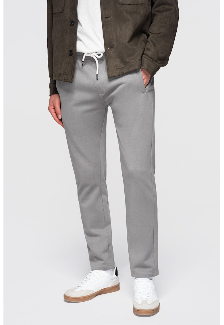 Pantaloni de trening din bumbac cu croiala conica Pabs - Gri