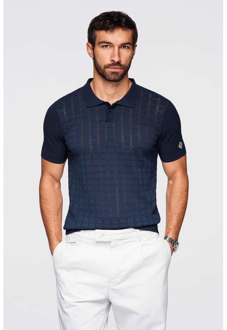 Tricou polo slim fit - Bleumarin