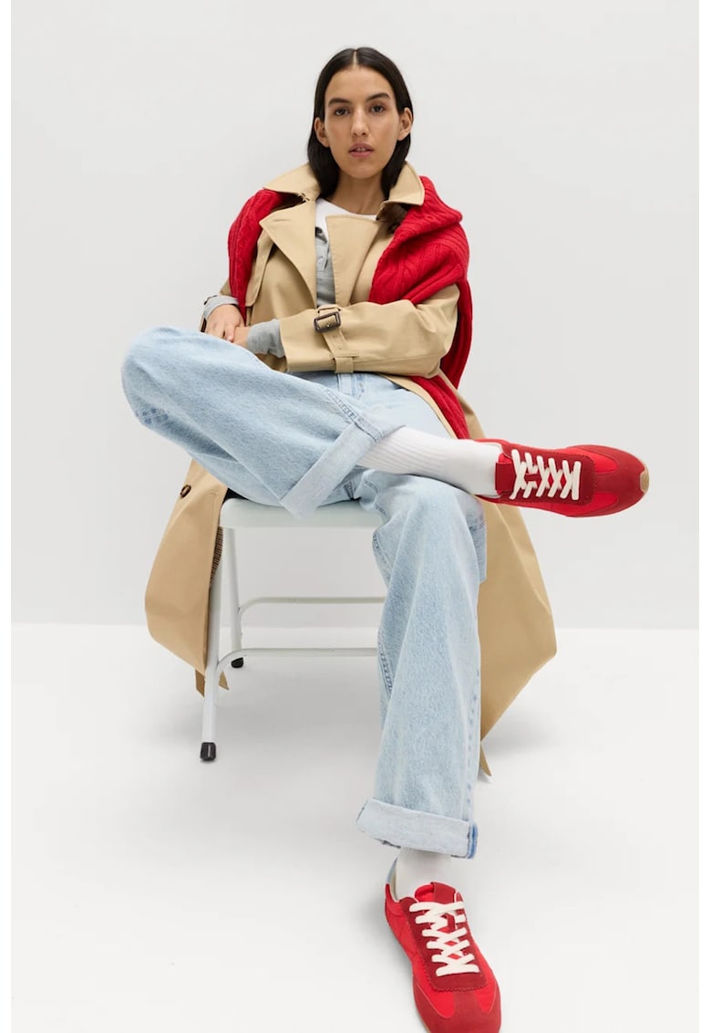 Blugi relaxed fit cu terminatie pliabila - Albastru pastel
