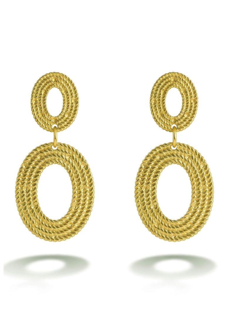 Cercei drop placati cu aur de 18K - Auriu