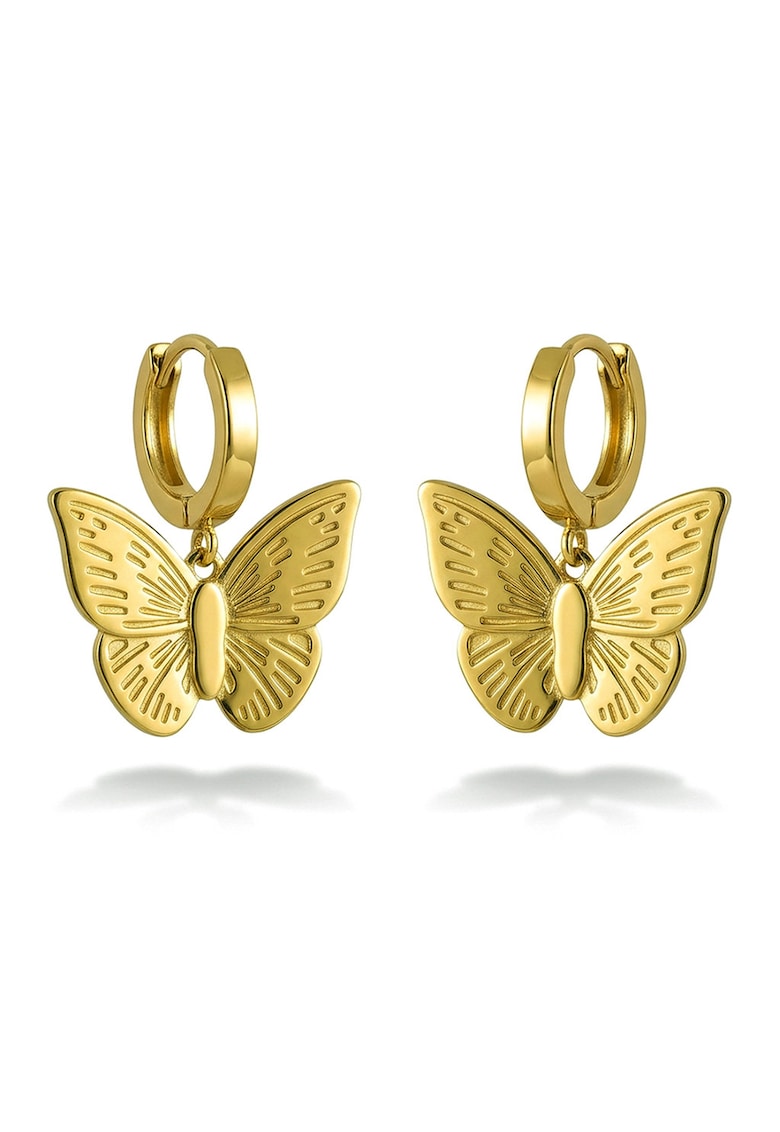 Cercei in forma de fluture placati cu aur de 18K - Auriu