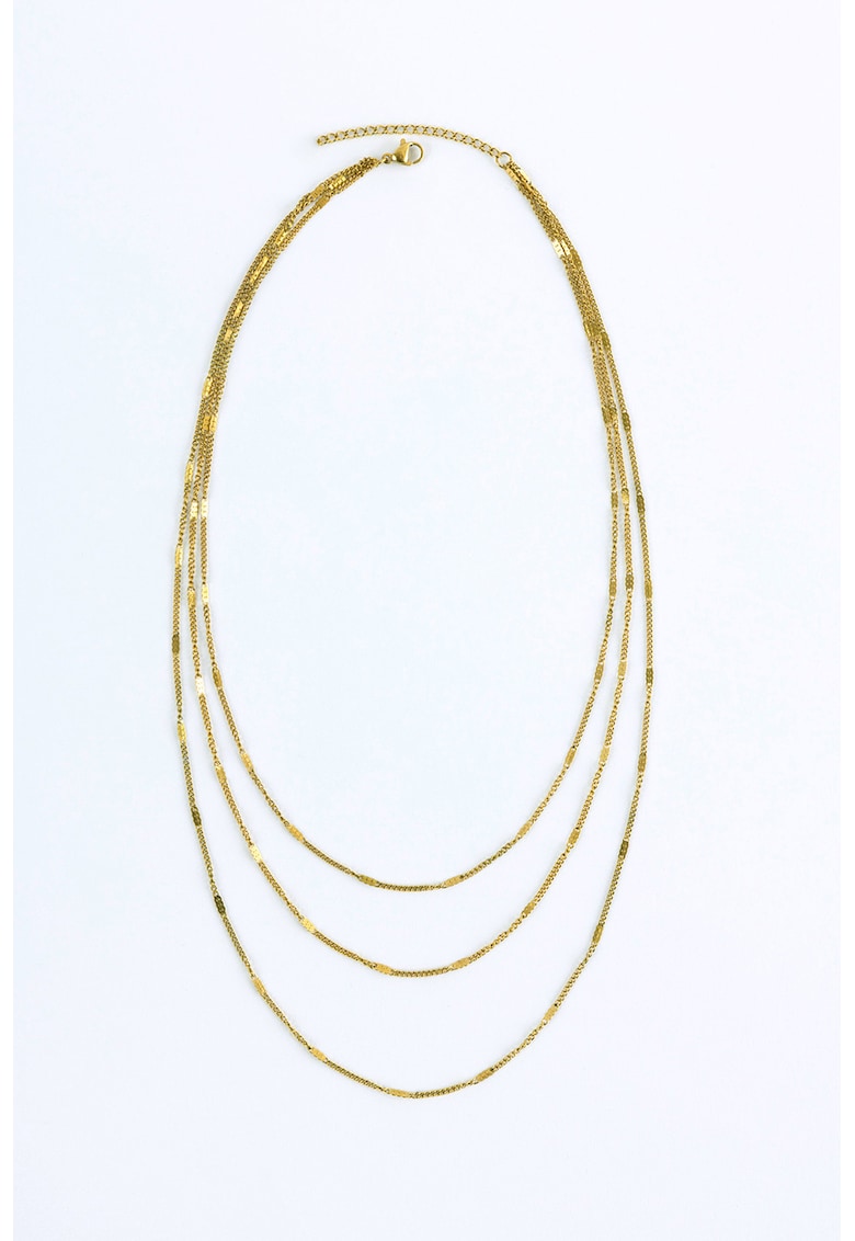 Colier placat cu aur de 18K cu siraguri multiple - Auriu