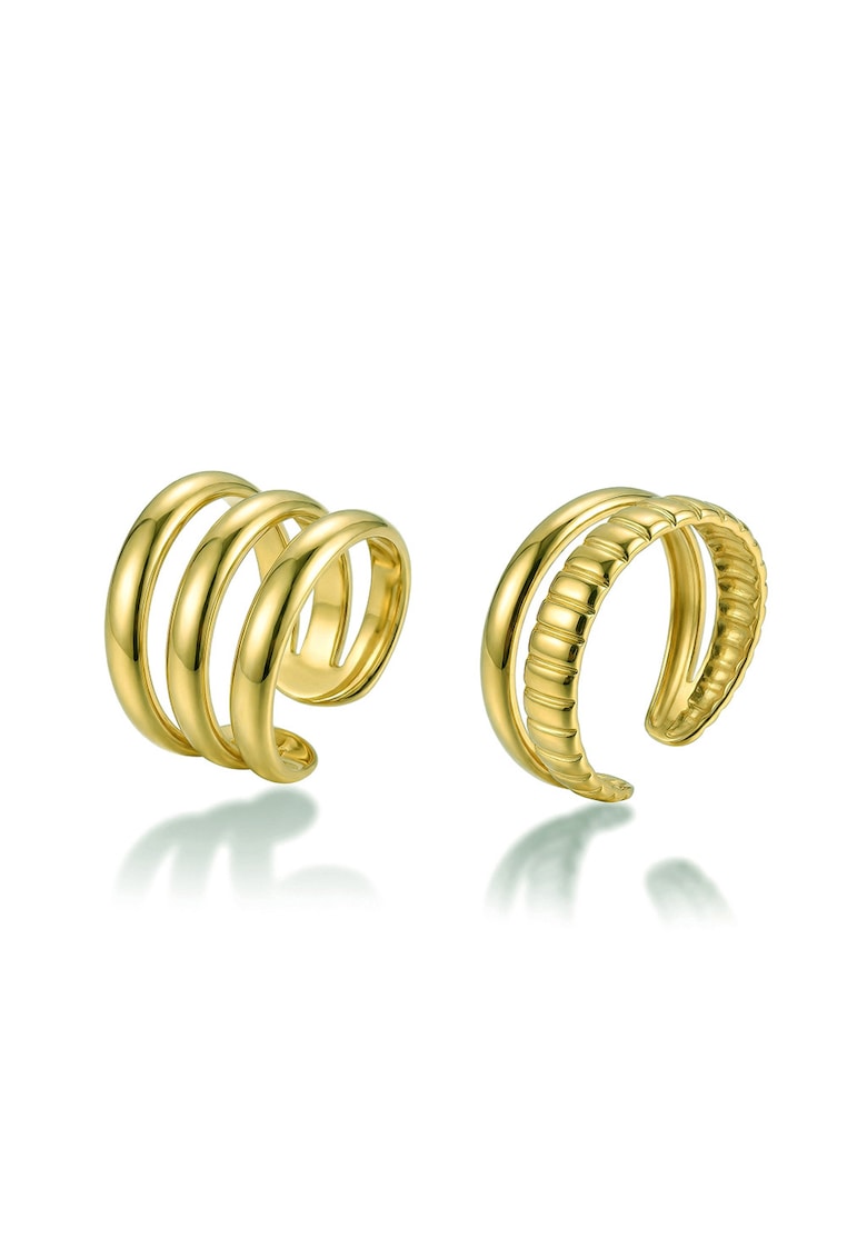 Set de 2 inele placate cu aur de 18K - Auriu