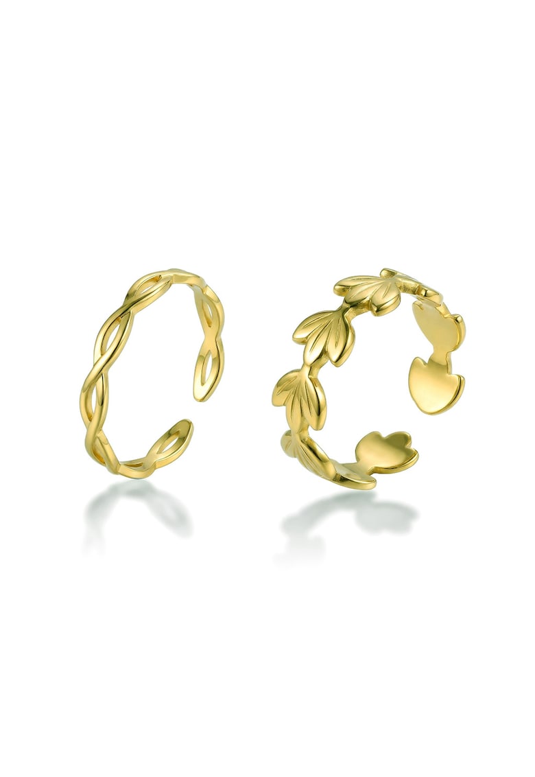 Set de inele placate cu aur de 18K - 2 piese - Auriu