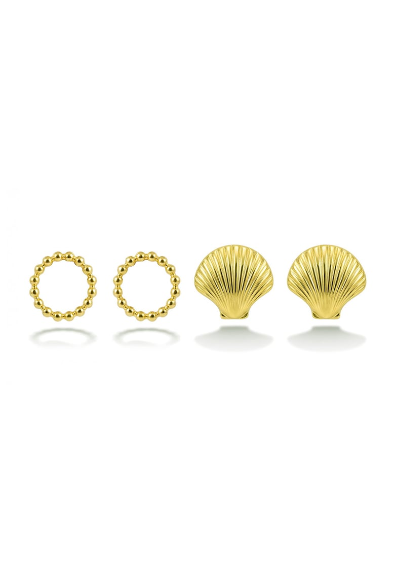 Set de cercei placati cu aur de 18K - Auriu