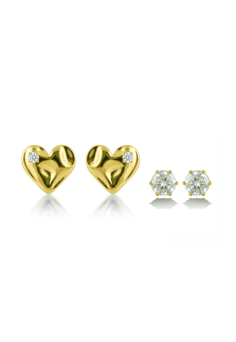 Set de cercei placat cu aur de 18K - 2 perechi - Auriu