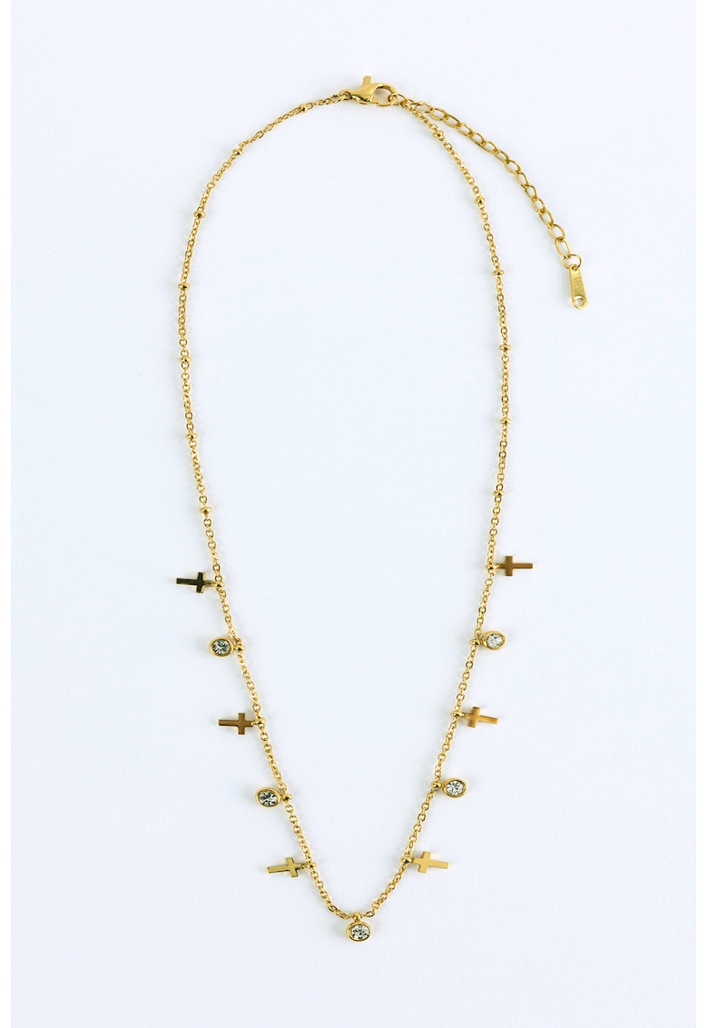 Colier placat cu aur de 18K - cu pandantive - Auriu