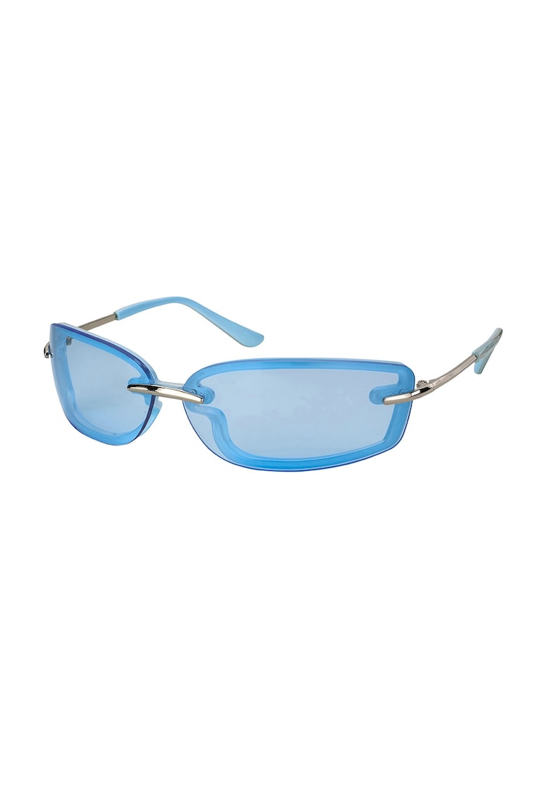 Ochelari de soare ovali cu model unisex - Albastru pastel