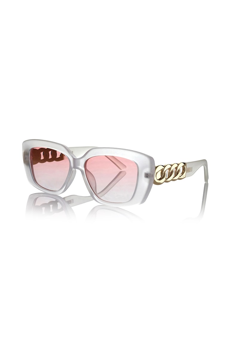 Ochelari de soare dreptunghiulari cu model unisex - Auriu/Gri deschis