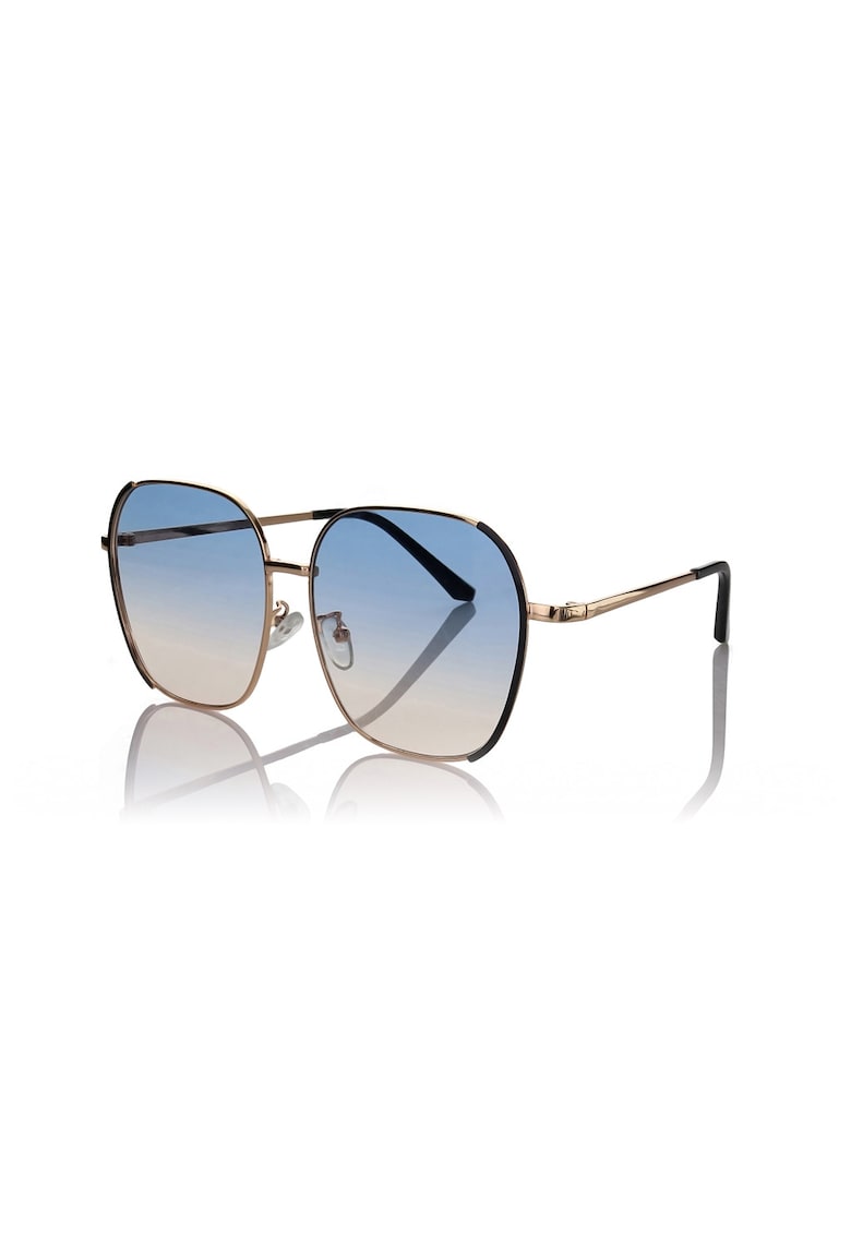 Ochelari de soare aviator cu model unisex - Auriu/Maro pamantiu