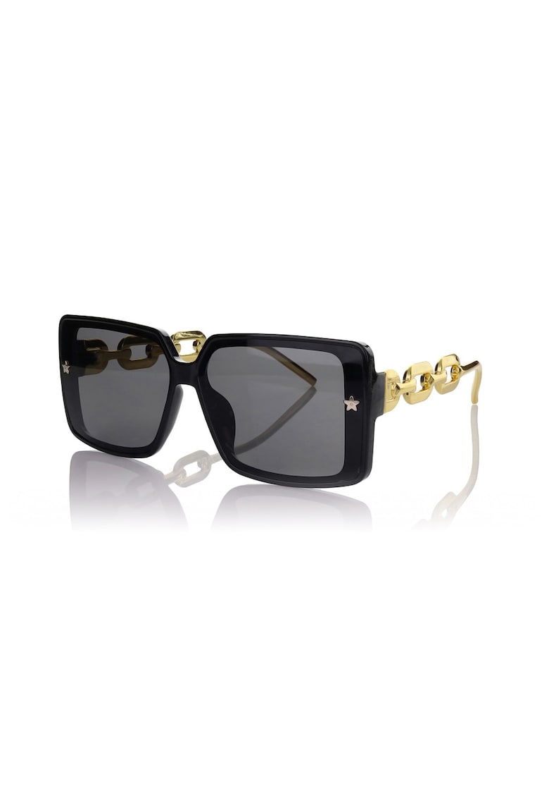 Ochelari de soare cu lentile patrate - Auriu/Negru