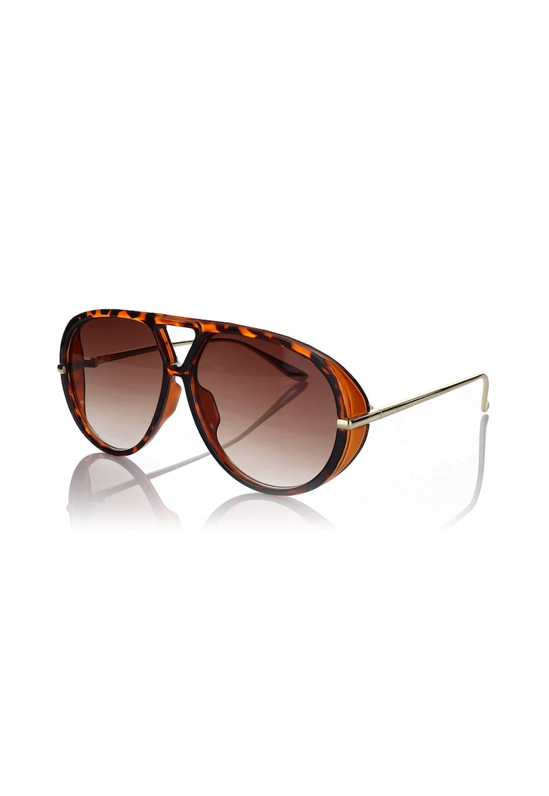 Ochelari de soare aviator cu lentile degrade - Maro inchis/Portocaliu