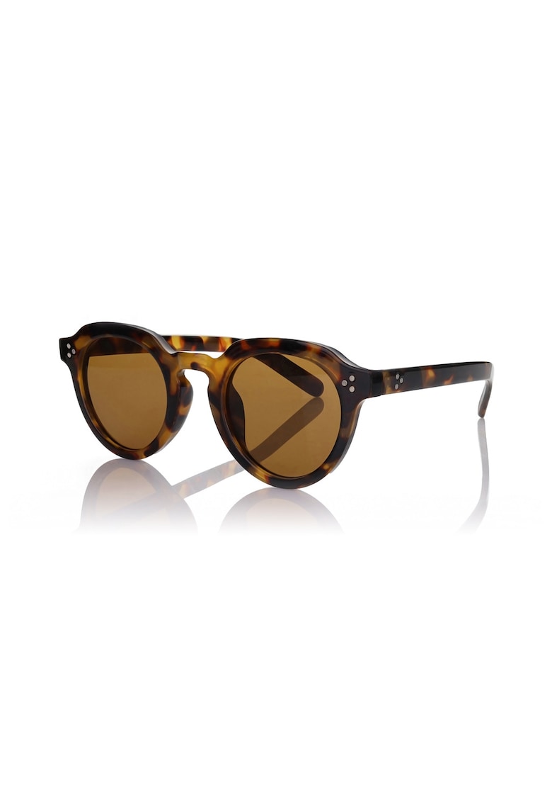 Ochelari de soare pantos cu model unisex - Maro inchis/Galben pal