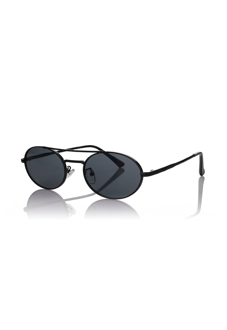 Ochelari de soare aviator cu lentile ovale si model unisex - Negru