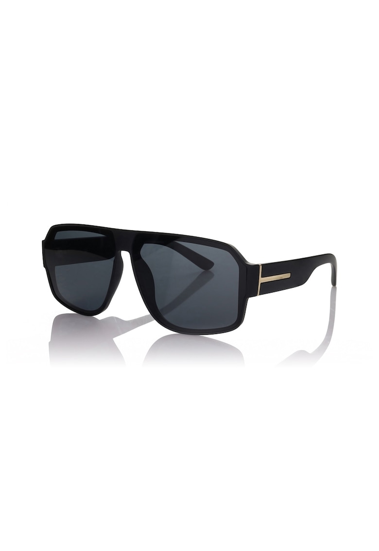 Ochelari de soare shield cu lentile polarizate si model unisex - Auriu/Negru