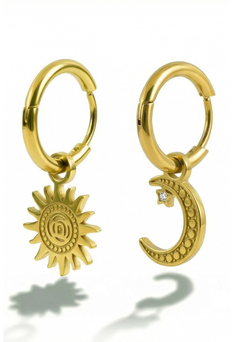 Cercei drop placati cu aur de 18K - Auriu