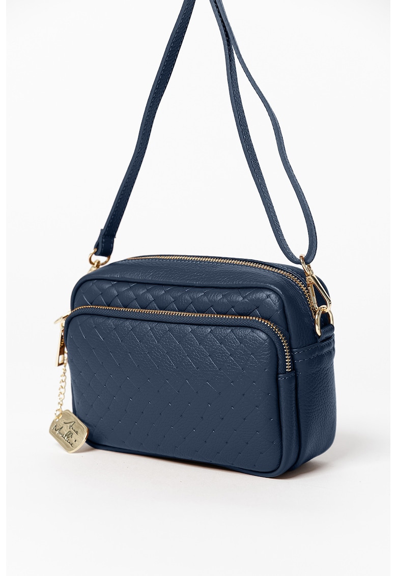 Geanta crossbody de piele Tabita - Albastru oceanic