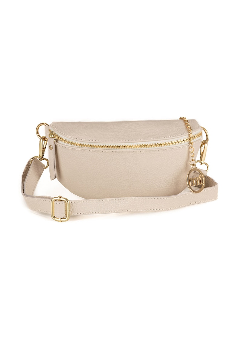 Geanta crossbody convertibila de piele Perugino - Bej sampanie