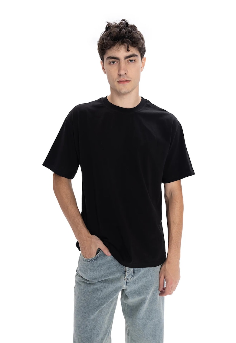 Tricou barbati - Regular Fit - elastic - negru - 100% bumbac