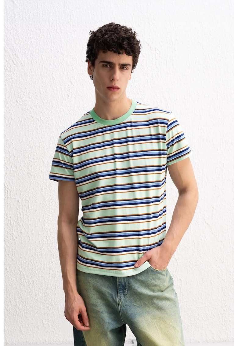 Tricou Barbati - Comfort Fit - elastic - verde - poliester-viscoza-elastan