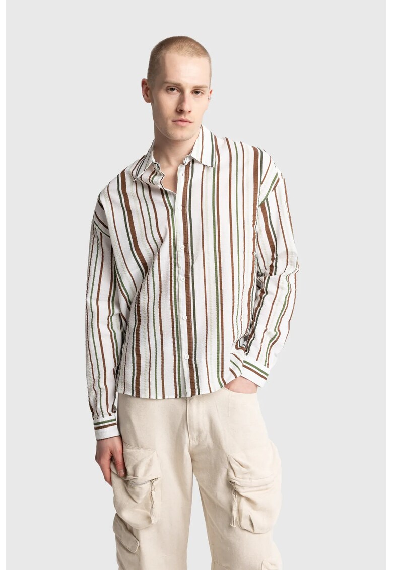 Camasa barbati - din bumbac - cu dungi - multicolor
