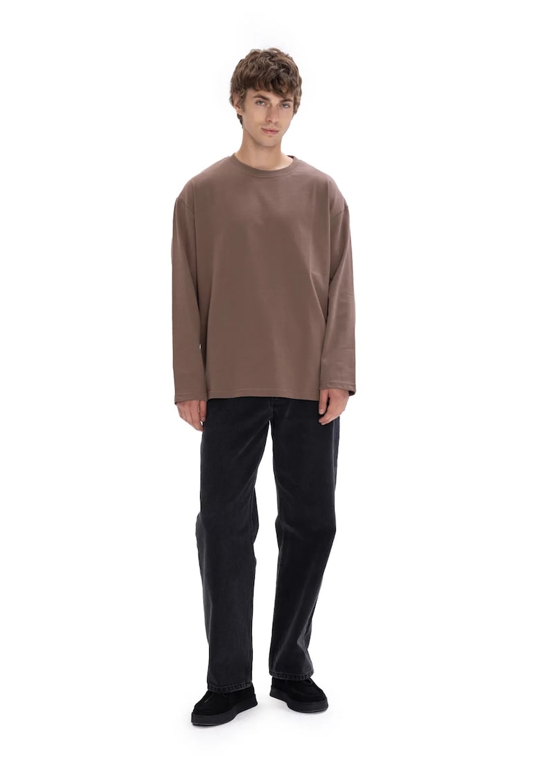Bluza barbati - elastic - maro - 100% bumbac