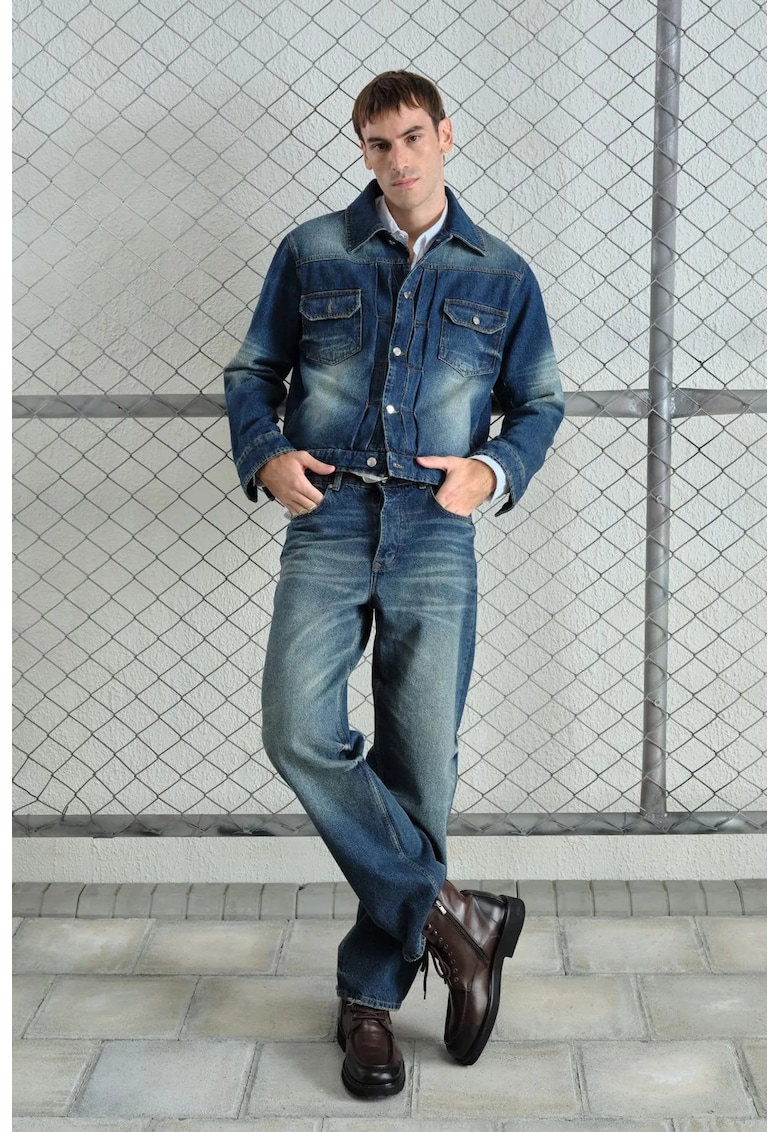 Geaca barbati - denim - albastru - 100% bumbac