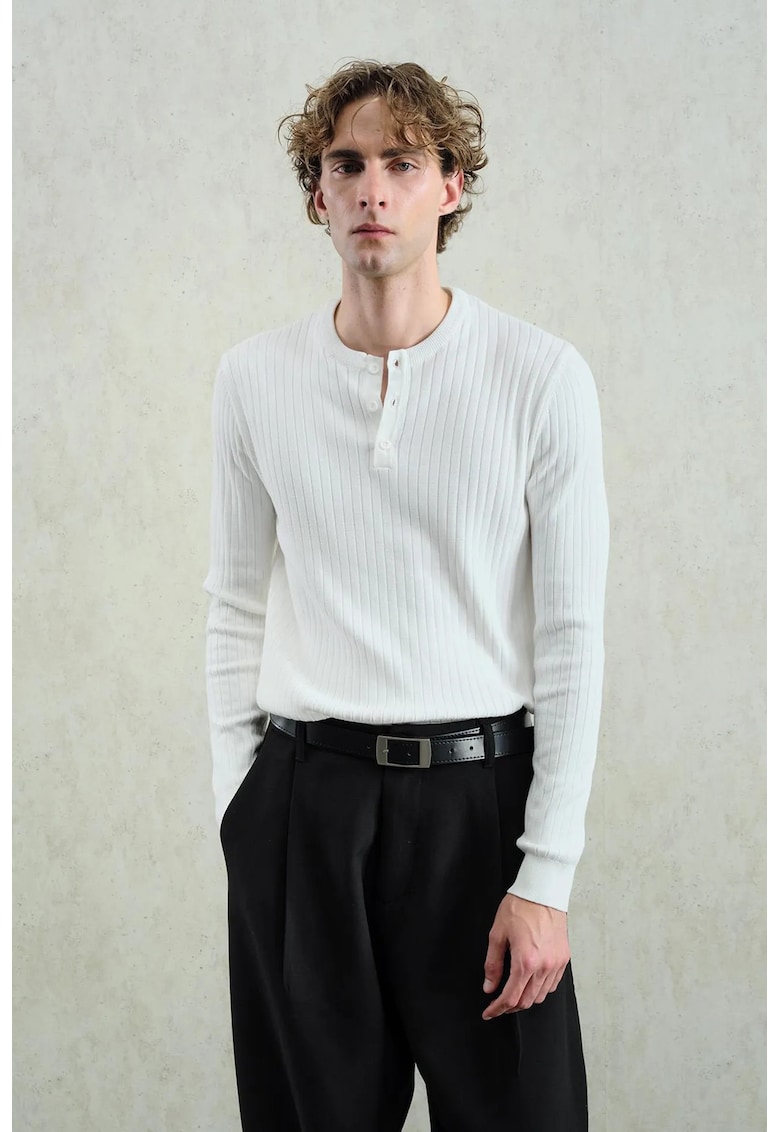 Bluza albă Slim Fit - Alb