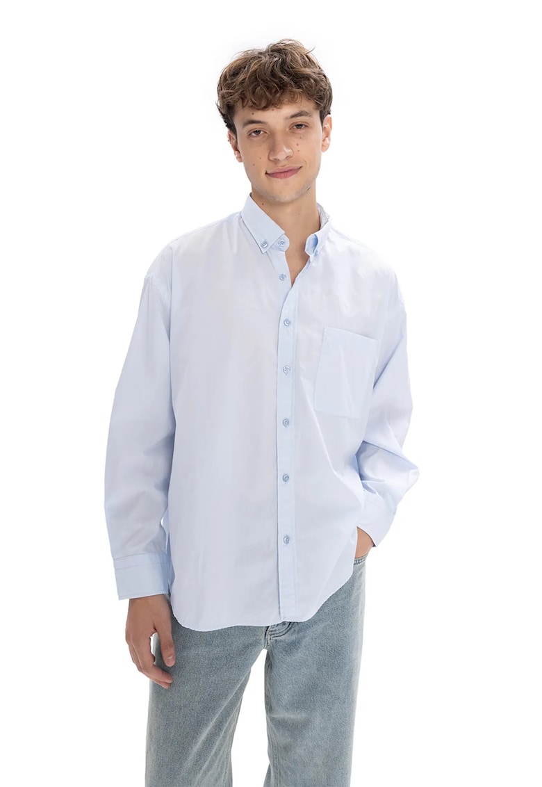Camasa barbati - Regular Fit - albastru deschis - bumbac-elastan - cu buzunar