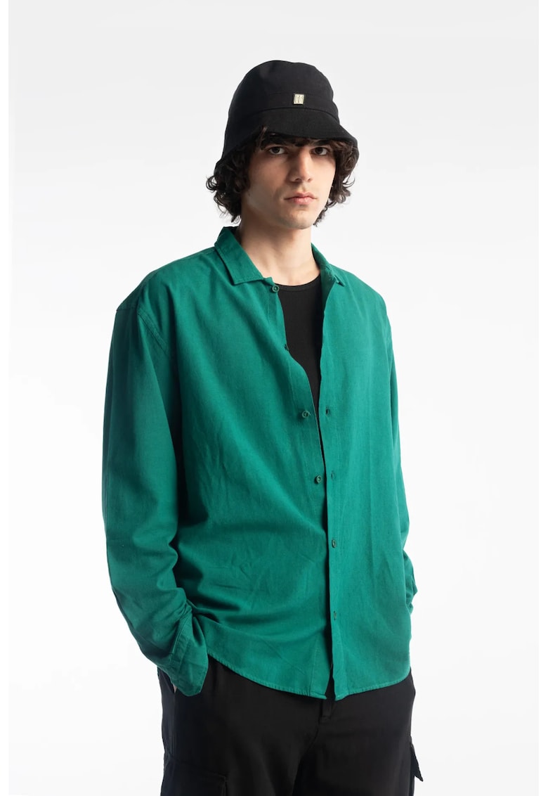 Camasa barbati - in/bumbac/viscoza - maneca lunga - verde