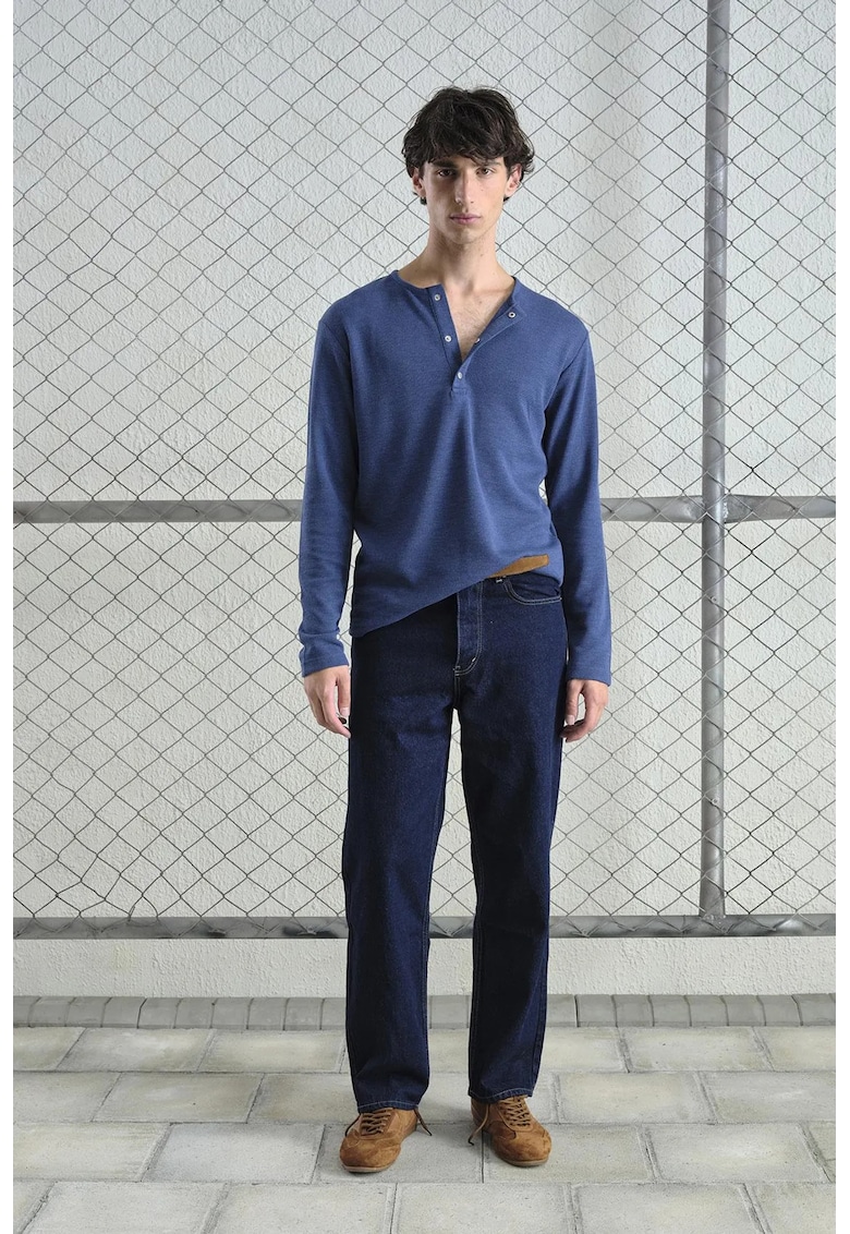 Bluza barbati - Comfort Fit - elastic - albastru - poliester si viscoza