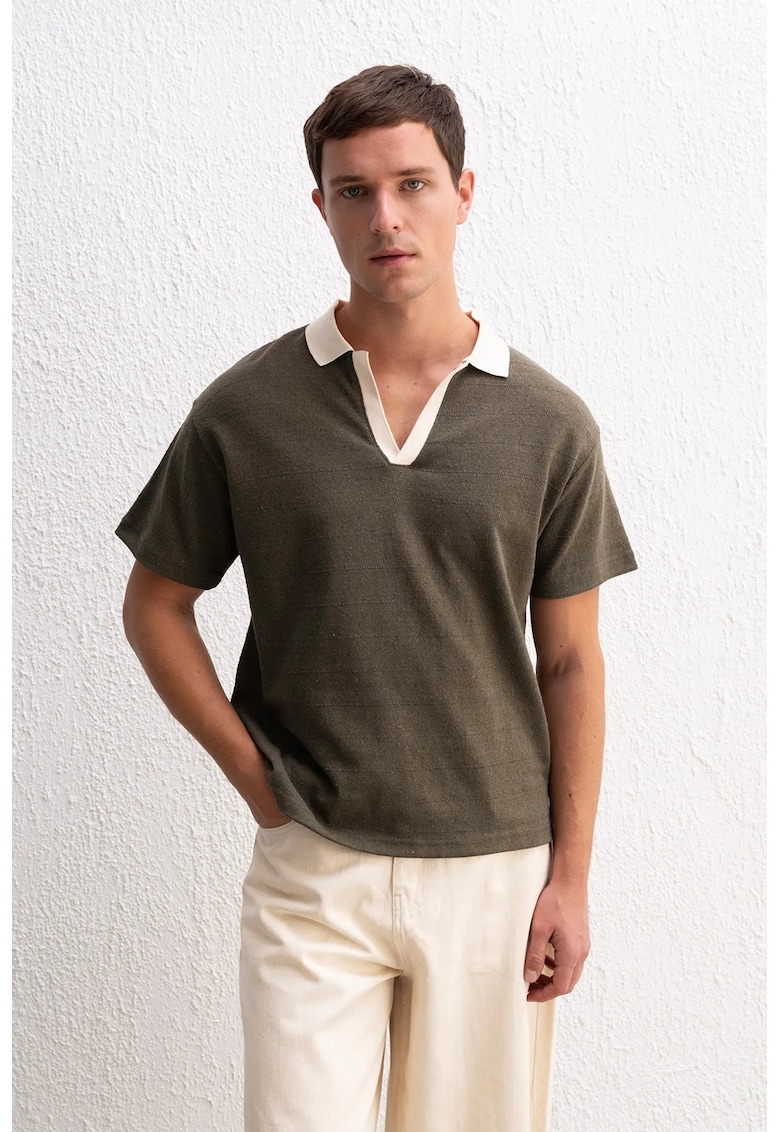 Tricouri barbati - tricou polo - elastic - verde - bumbac-poliester