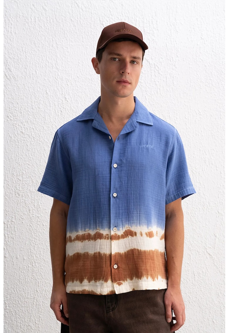Camasa barbati - cu maneca scurta - model Ombre - multicolor - bumbac