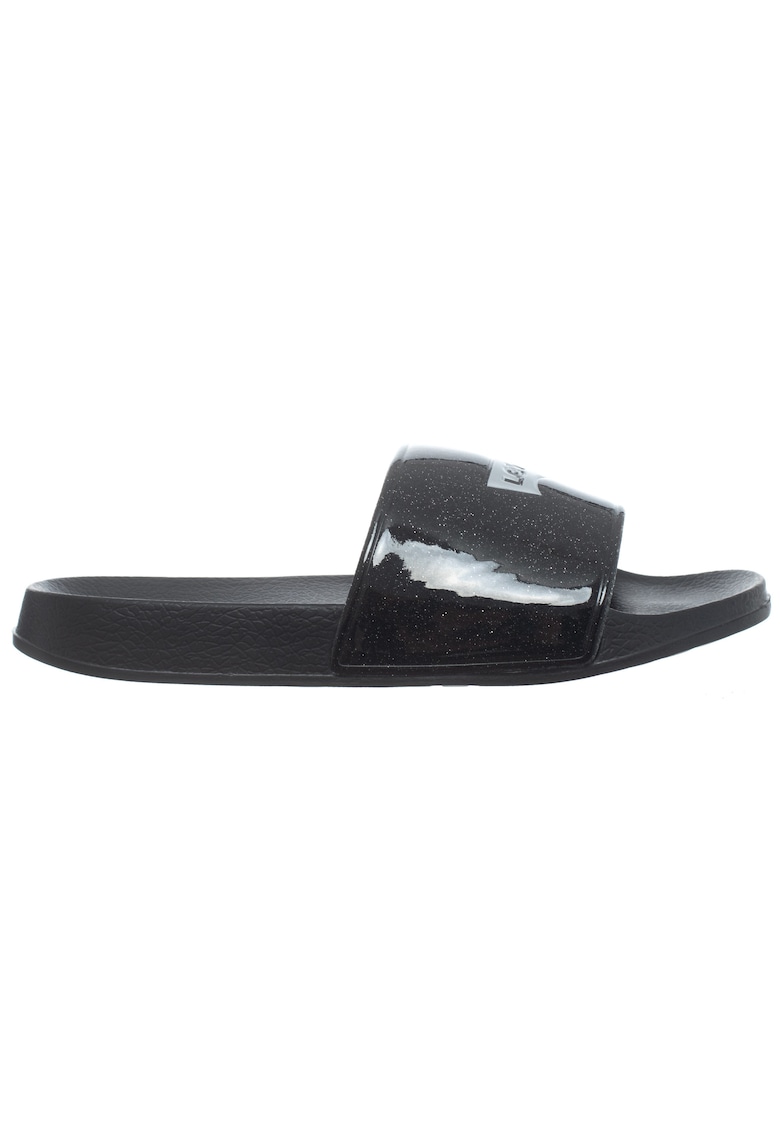 Papuci cu aspect stralucitor - Negru