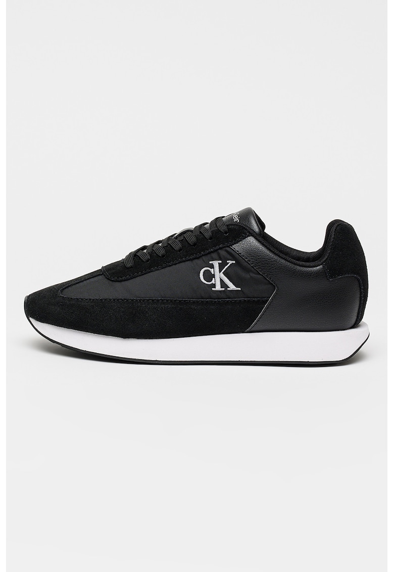 Pantofi sport cu garnituri din piele intoarsa Retro Runner - Negru