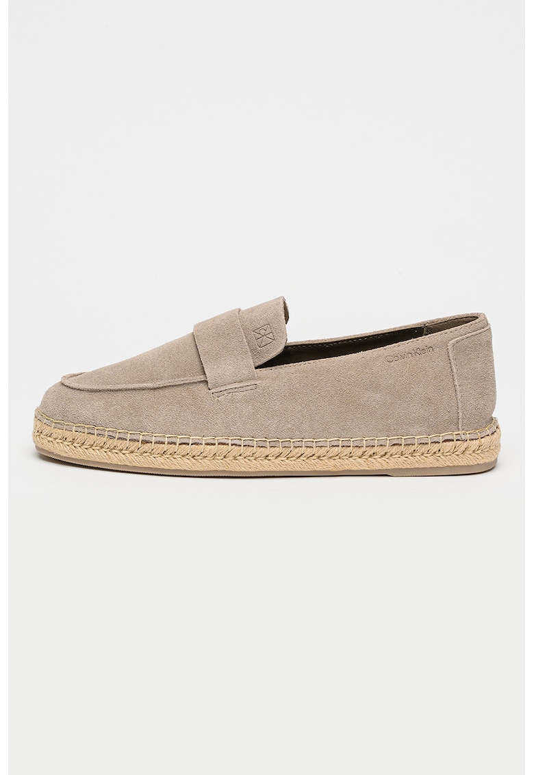 Pantofi loafer de piele intoarsa - Maro taupe