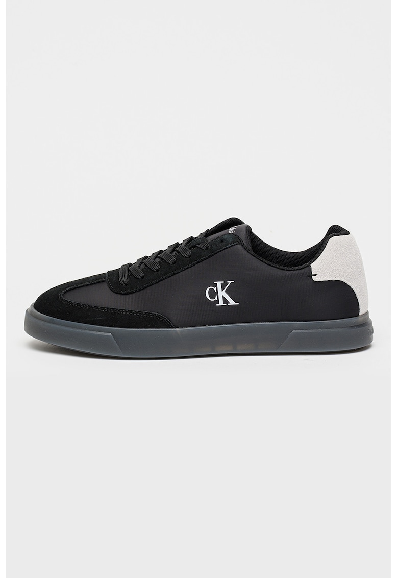 Pantofi sport low-cut cu monograma - Negru