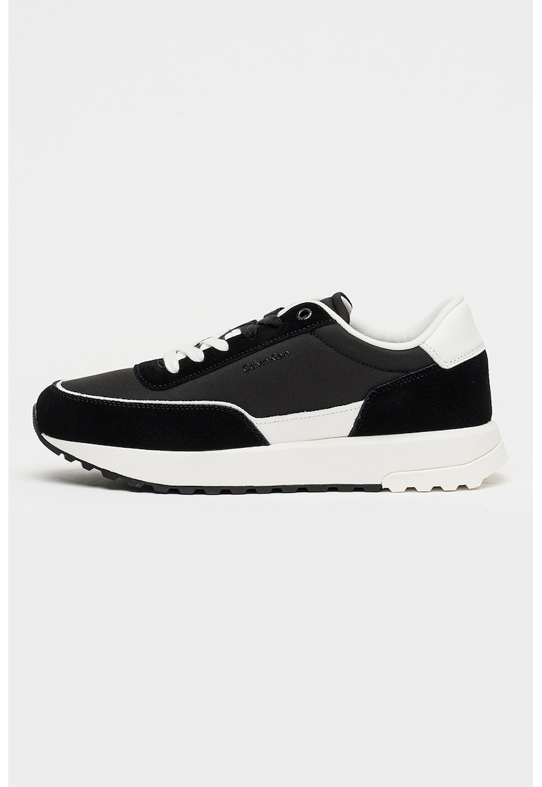 Pantofi sport City Runner cu insertii de piele intoarsa - Negru/Negru stins/Alb optic