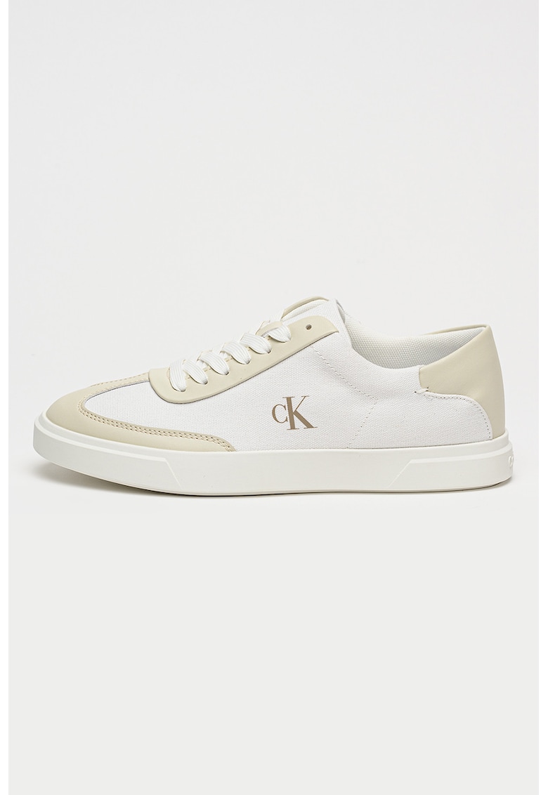 Pantofi sport cu logo si segmente din piele Brooke - Alb
