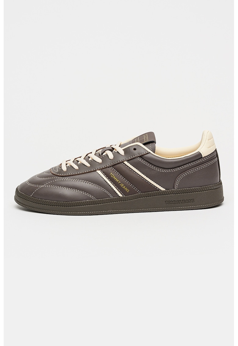 Pantofi sport de piele The Greenwich Edge - Alb/Maro pamantiu