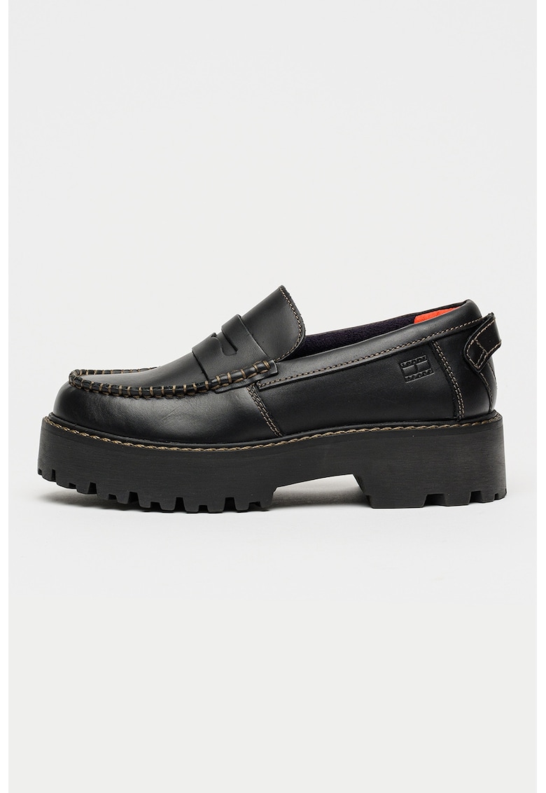 Mocasini de piele Archive - Negru antracit