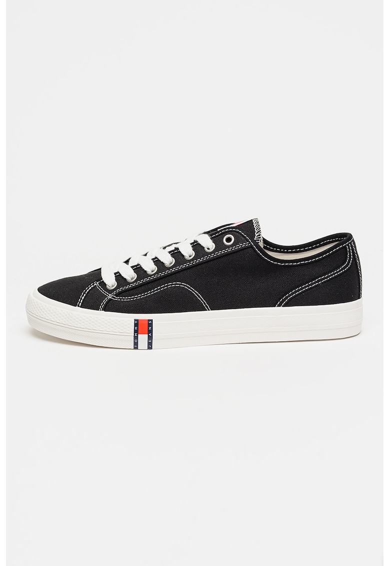 Pantofi sport low-cut din material textil - Negru