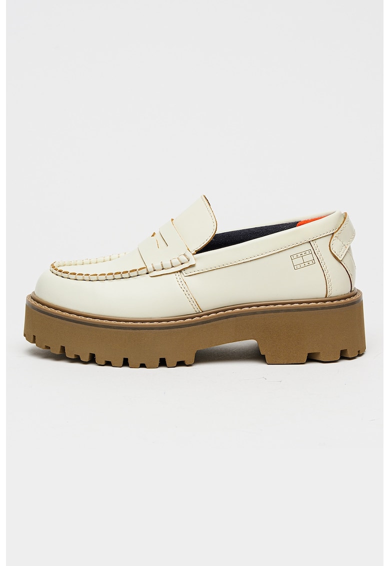 Pantofi loafer de piele Archive'01 - Alb optic/Caramel