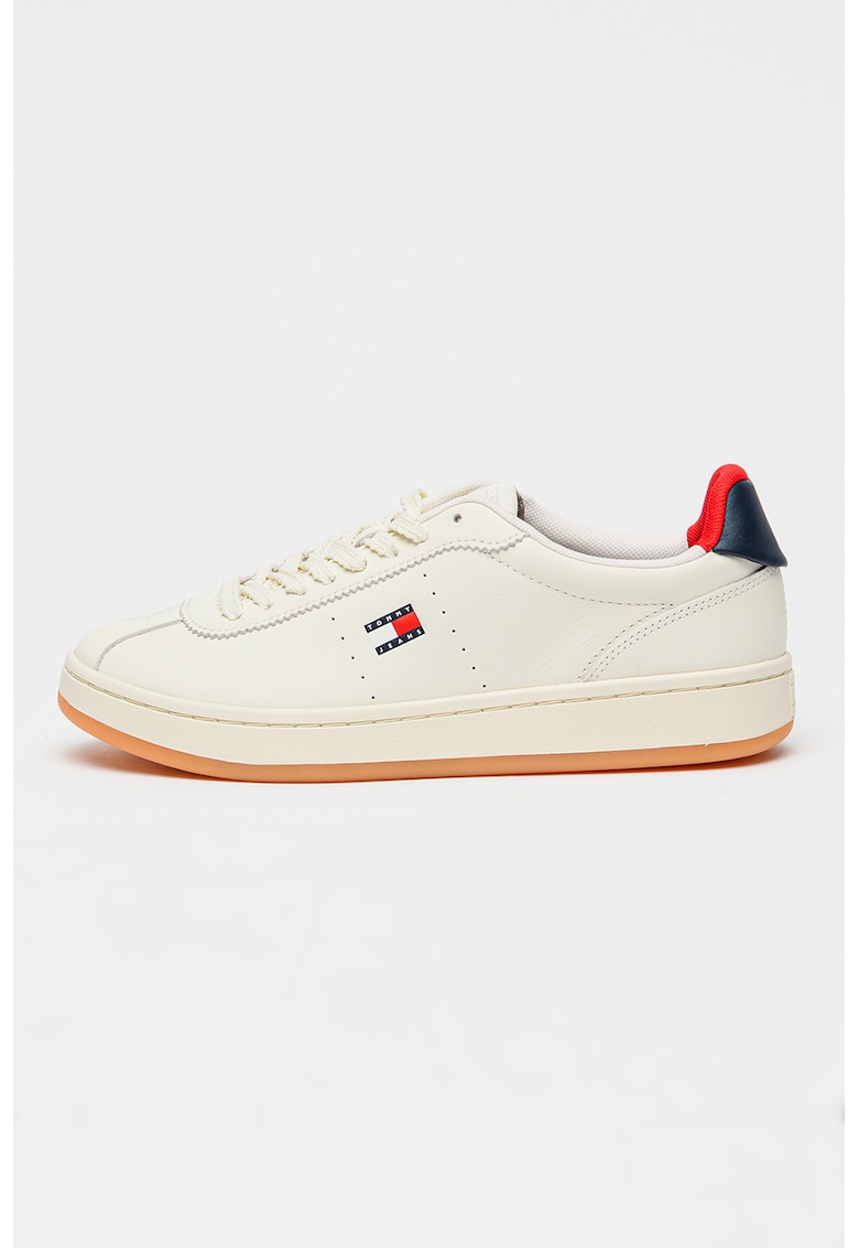 Pantofi sport din piele cu segment aditional - Ecru