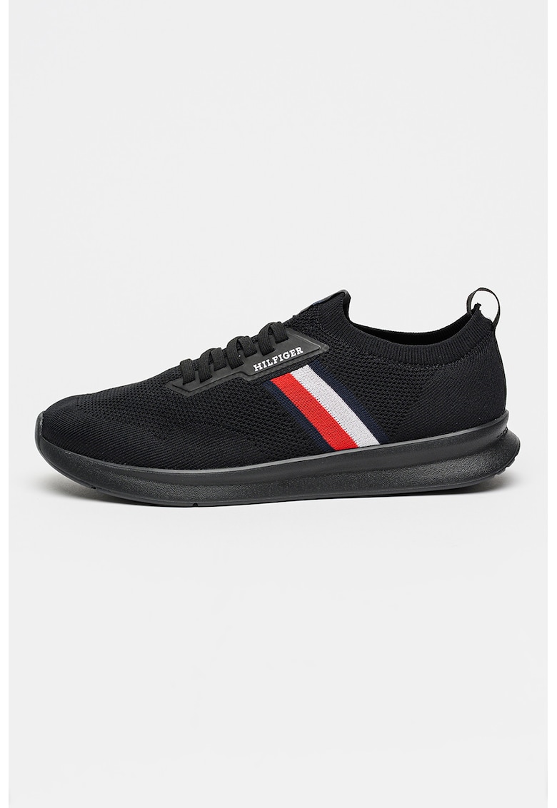 Pantofi sport din material textil cu logo - Negru