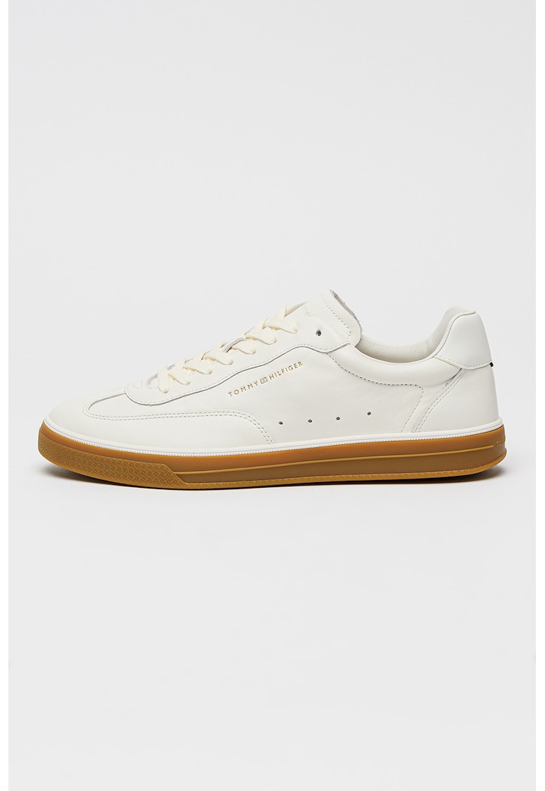 Pantofi sport low-cut din piele - Alb optic