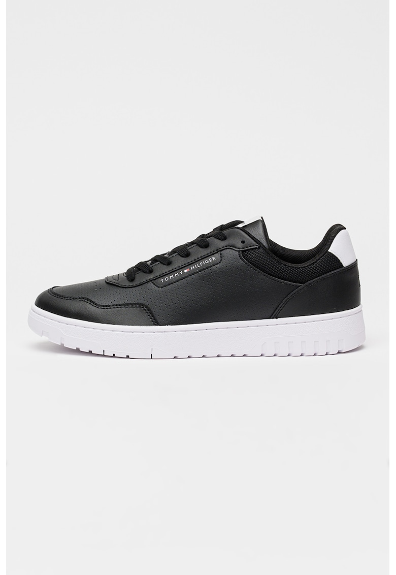 Pantofi sport cu segmente din piele - Negru