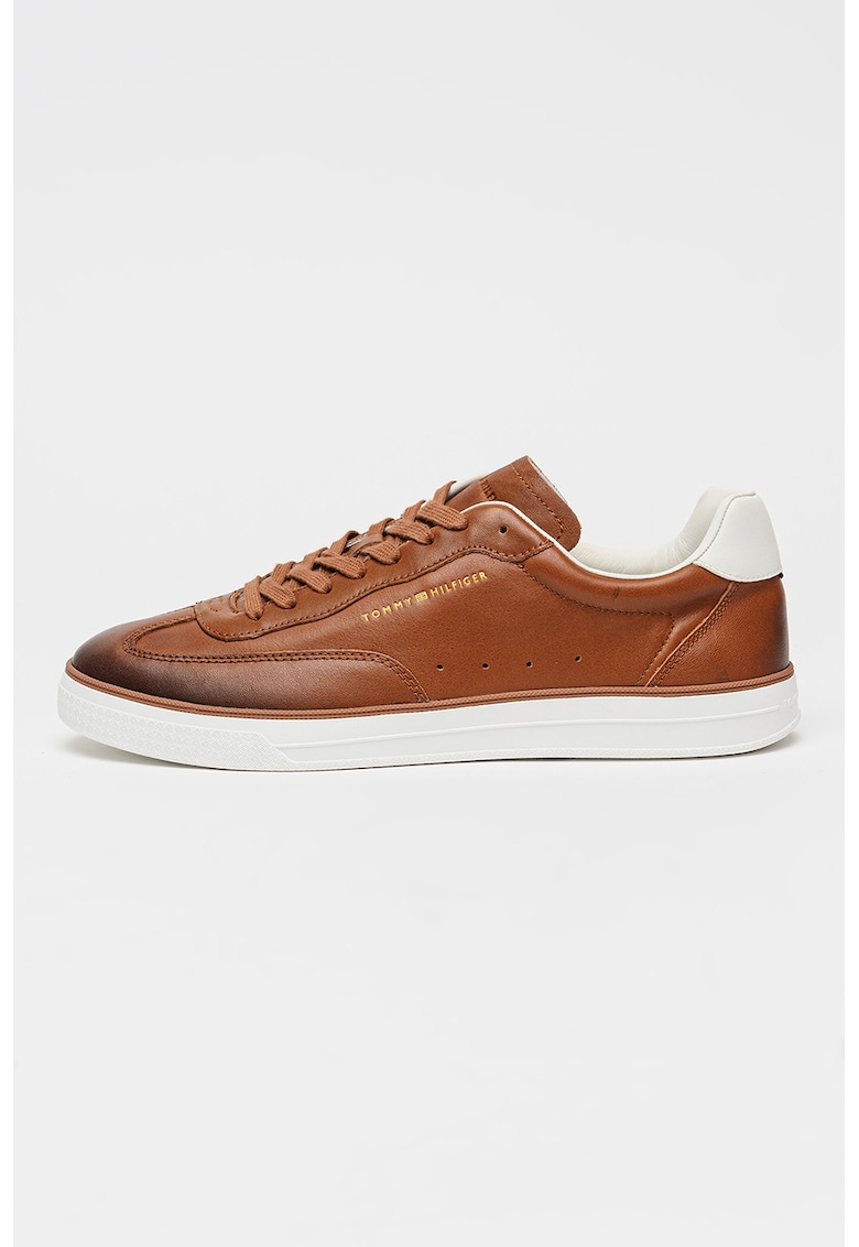 Pantofi sport din piele cu detaliu logo - Maro