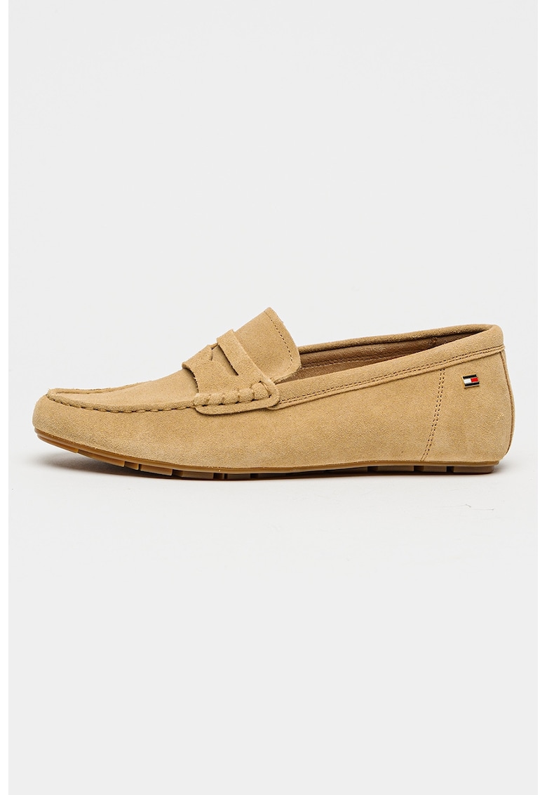 Pantofi loafer de piele intoarsa - Maro nisip