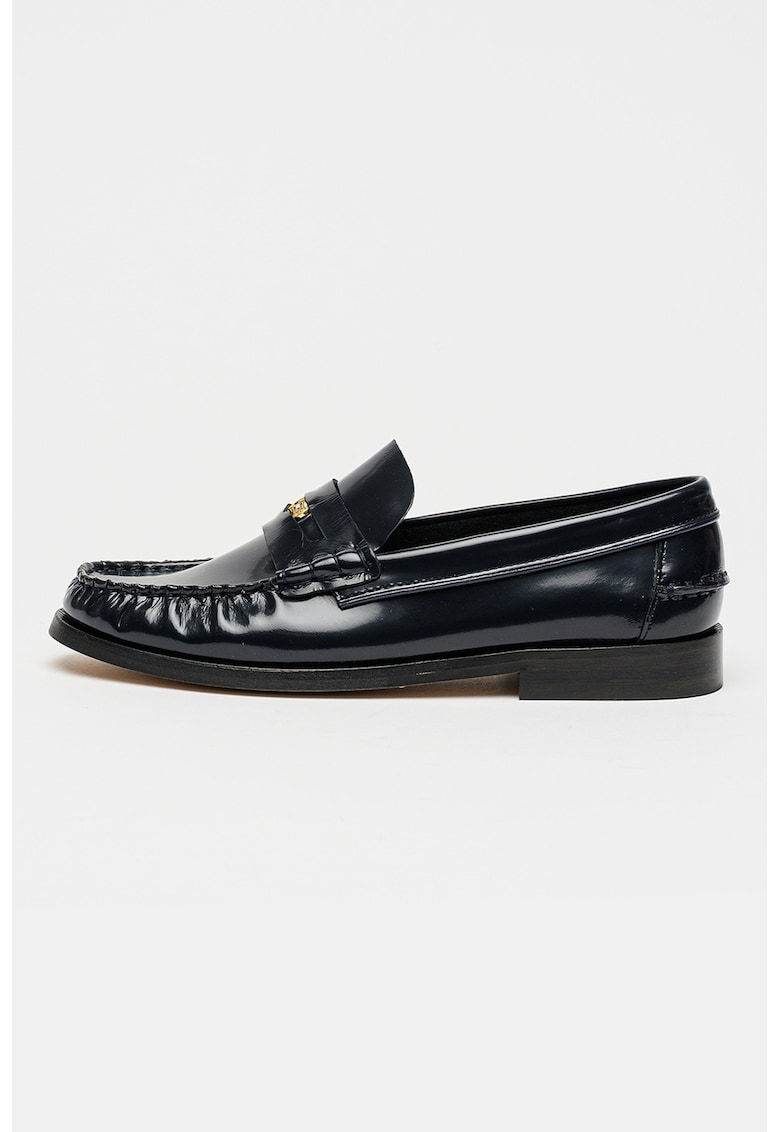 Pantofi de piele cu varf rotund - Negru